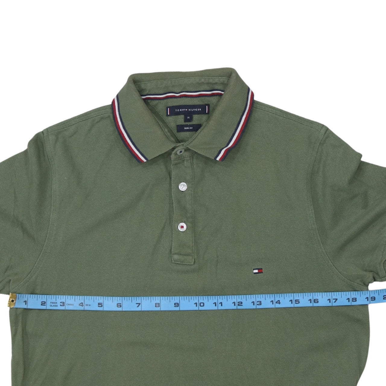 Tommy Hilfiger Men's Green Slim Fit Polo Shirt Size M