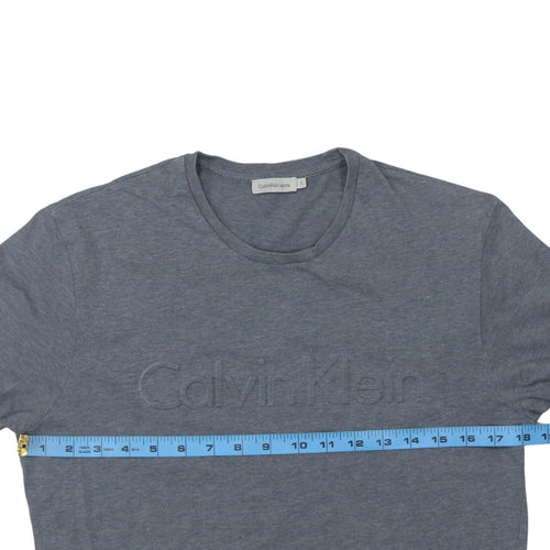 Calvin Klein Jeans Men's Blue Small Crew Neck Cotton T-Shirt
