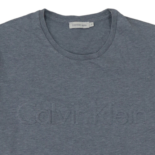 Calvin Klein Jeans Men's Blue Small Crew Neck Cotton T-Shirt