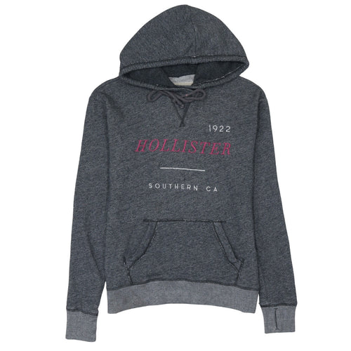Hollister Women’s Grey Pullover Hoodie Small Graphic Print Cotton Blend