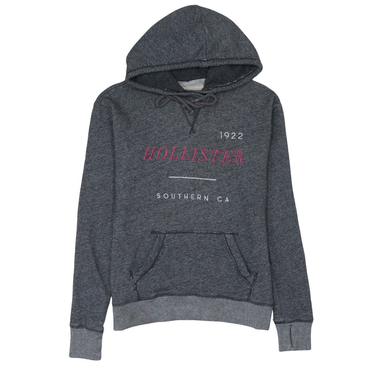 Hollister Women’s Grey Pullover Hoodie Small Graphic Print Cotton Blend