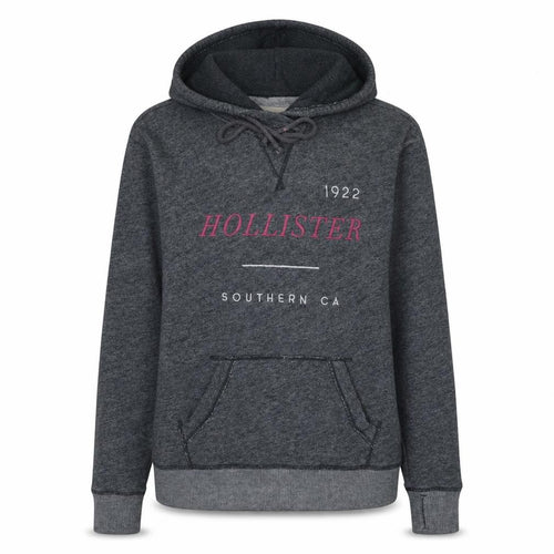 Hollister Women’s Grey Pullover Hoodie Small Graphic Print Cotton Blend