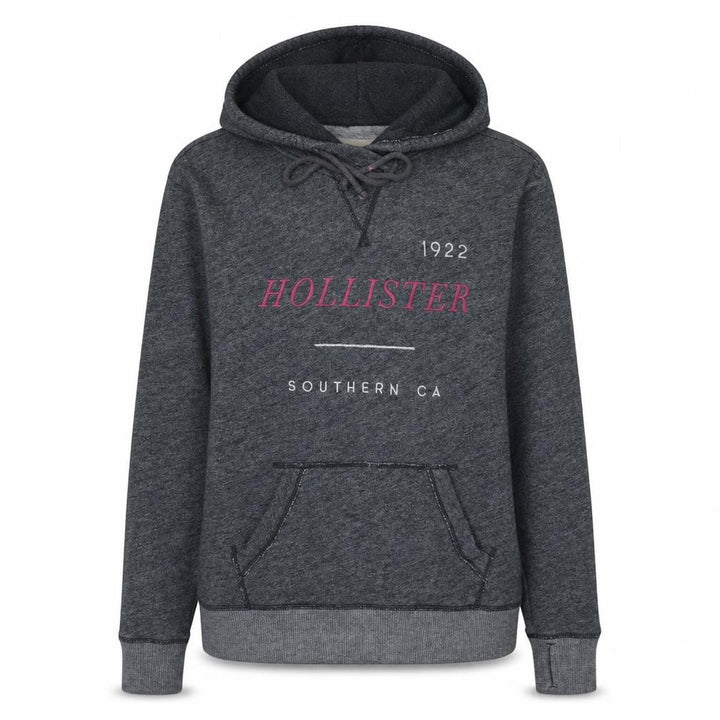 Hollister Women’s Grey Pullover Hoodie Small Graphic Print Cotton Blend