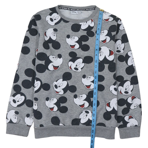Disney Women Grey Mickey Mouse Pullover Sweatshirt Size L 14/16