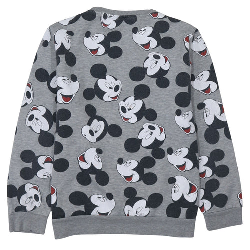 Disney Women Grey Mickey Mouse Pullover Sweatshirt Size L 14/16