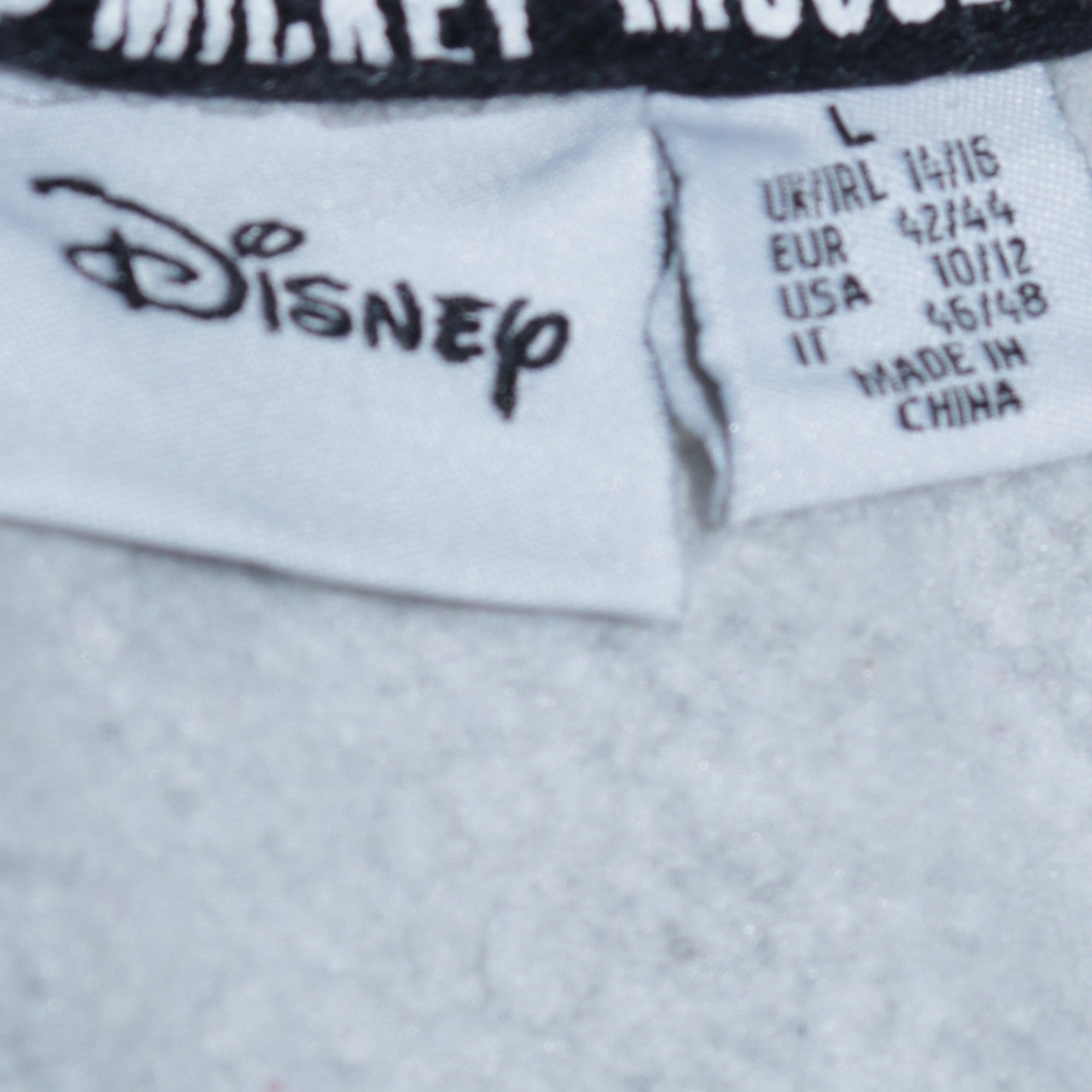 Disney Women Grey Mickey Mouse Pullover Sweatshirt Size L 14/16