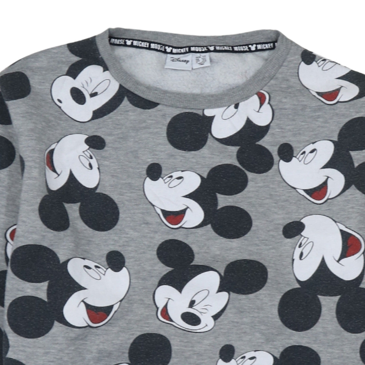 Disney Women Grey Mickey Mouse Pullover Sweatshirt Size L 14/16
