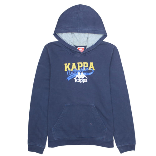 Kappa Boys Blue Printed Pullover Hoodie 14 Years 164cm Regular Fit
