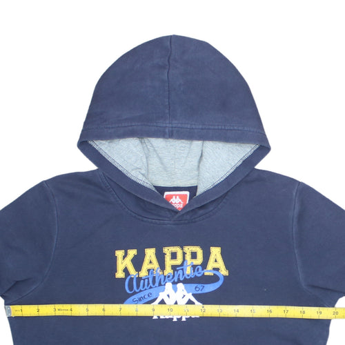 Kappa Boys Blue Printed Pullover Hoodie 14 Years 164cm Regular Fit