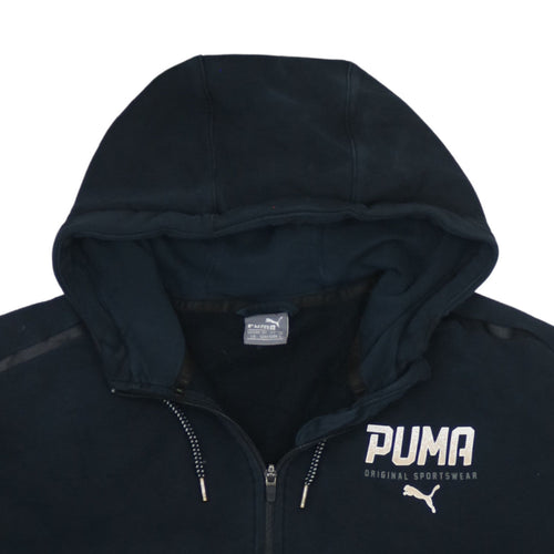Puma Men’s Black Full Zip Hoodie Size L Regular Fit Sportswear