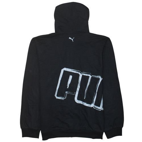 Puma Men's Black Full Zip Hoodie L Sports Graphic Sweatshirt