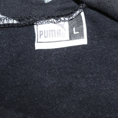 Puma Men's Black Full Zip Hoodie L Sports Graphic Sweatshirt