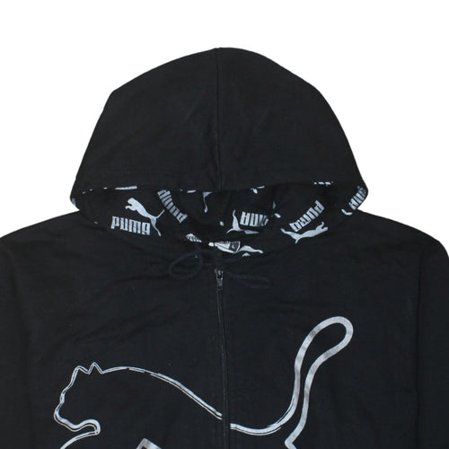 Puma Men's Black Full Zip Hoodie L Sports Graphic Sweatshirt