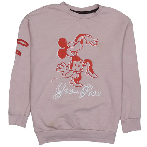Disney at George Women Pink Minnie Mouse Pullover Sweatshirt Small