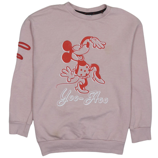 Front view of Disney at George Women Pink Minnie Mouse Pullover Sweatshirt Small