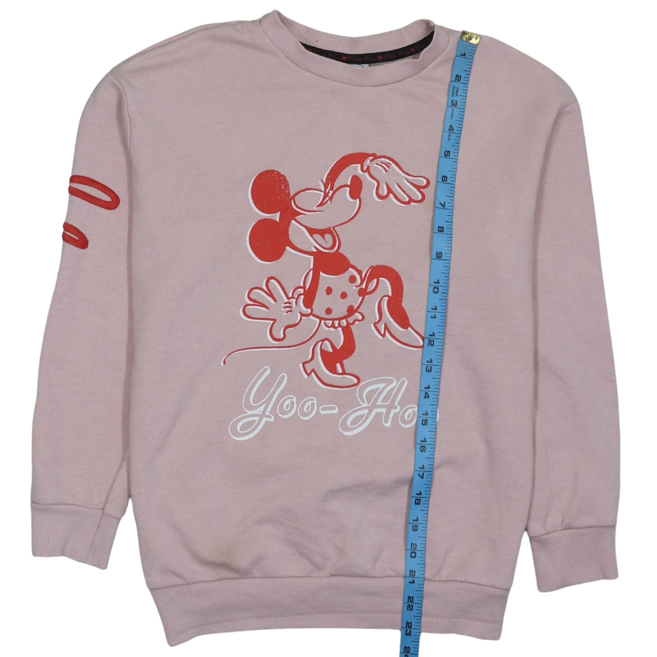 Disney at George Women Pink Minnie Mouse Pullover Sweatshirt Small