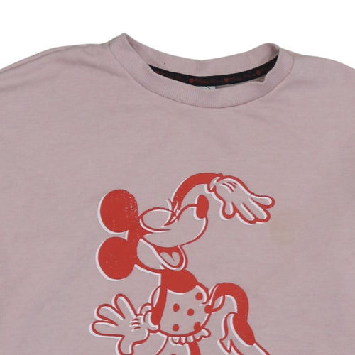 Disney at George Women Pink Minnie Mouse Pullover Sweatshirt Small