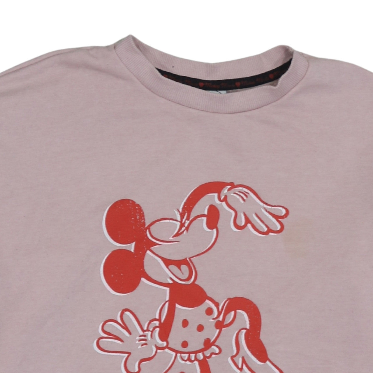 Disney at George Women Pink Minnie Mouse Pullover Sweatshirt Small