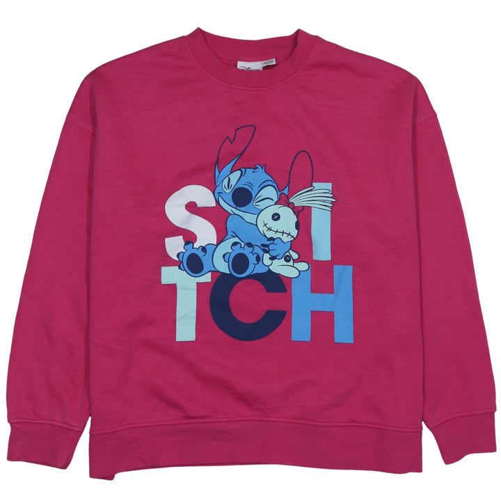 Disney Primark Women’s Pink Stitch Sweatshirt L 14/16 Graphic Pullover
