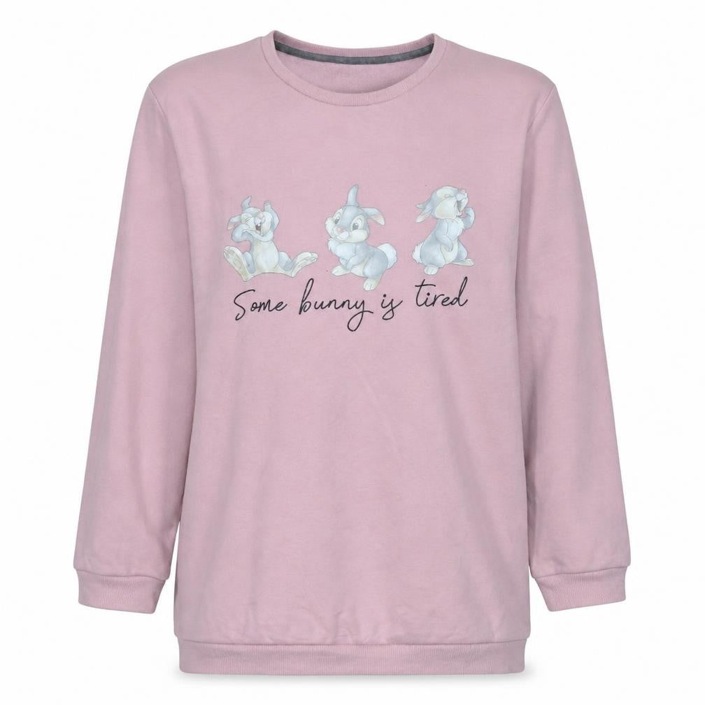 Front view of Disney Women Pink Thumper Bambi Pullover Sweatshirt UK 12-14 M