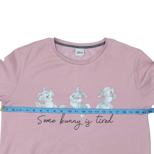 Disney Women Pink Thumper Bambi Pullover Sweatshirt UK 12-14 M