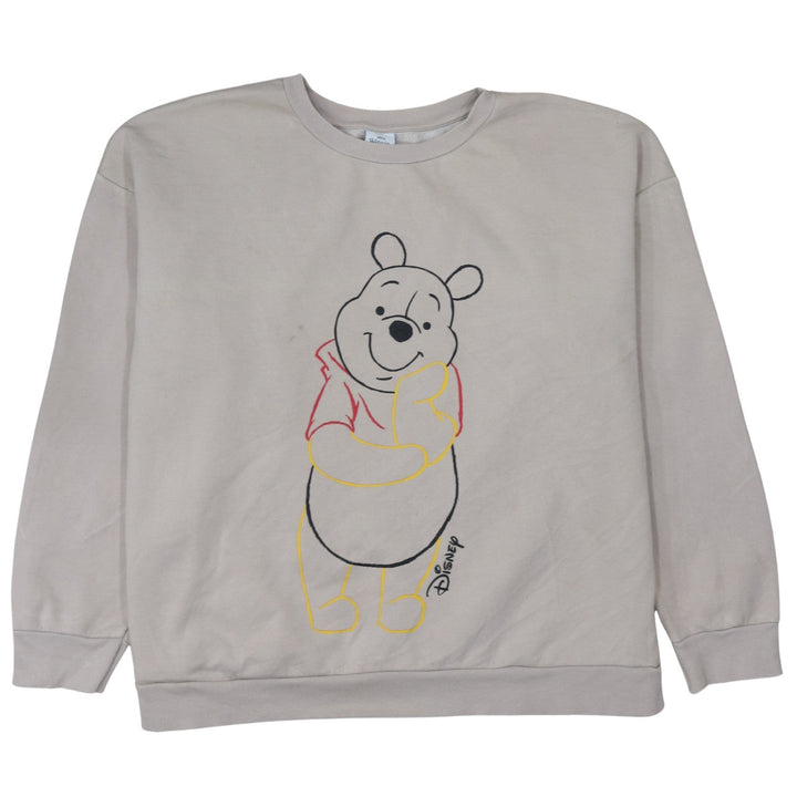 Disney Winnie the Pooh Women Grey Sweatshirt 2XL Cotton Crew Neck