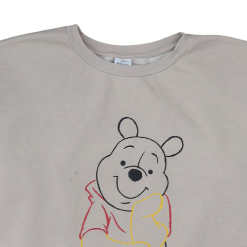 Disney Winnie the Pooh Women Grey Sweatshirt 2XL Cotton Crew Neck