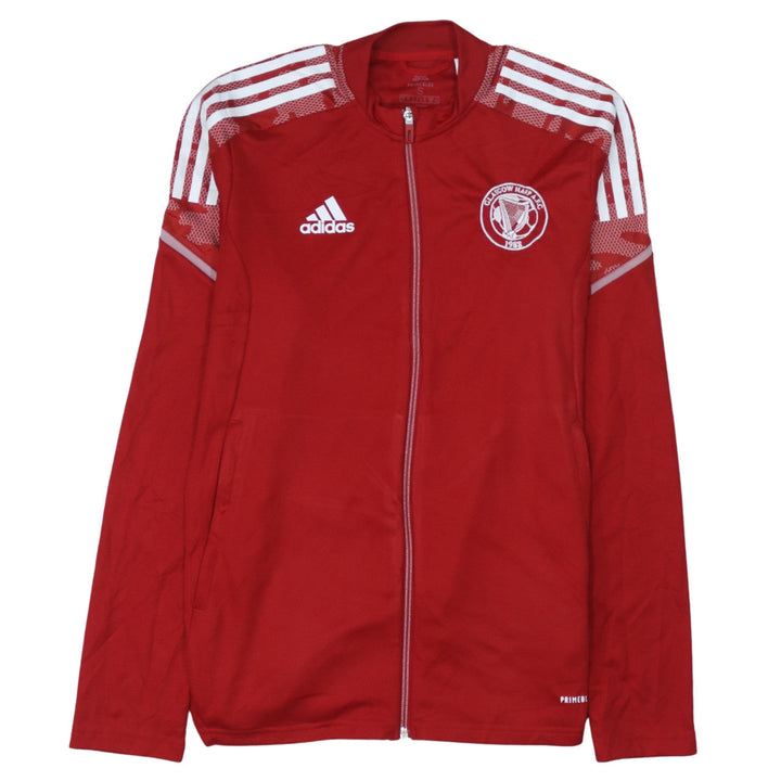 Adidas Men's Red Track Jacket Size S Regular Fit Football Primeblue