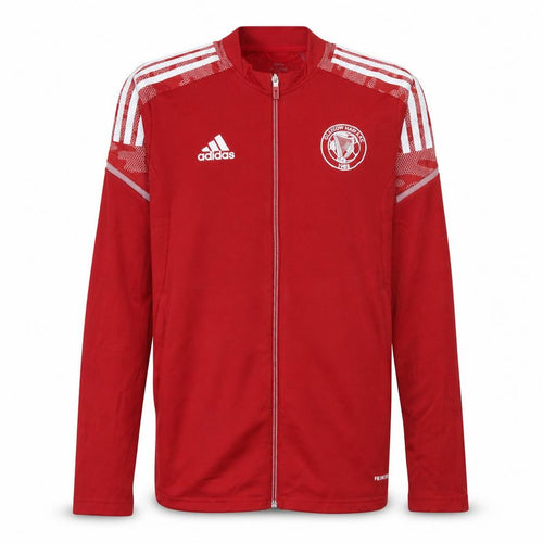Adidas Men's Red Track Jacket Size S Regular Fit Football Primeblue
