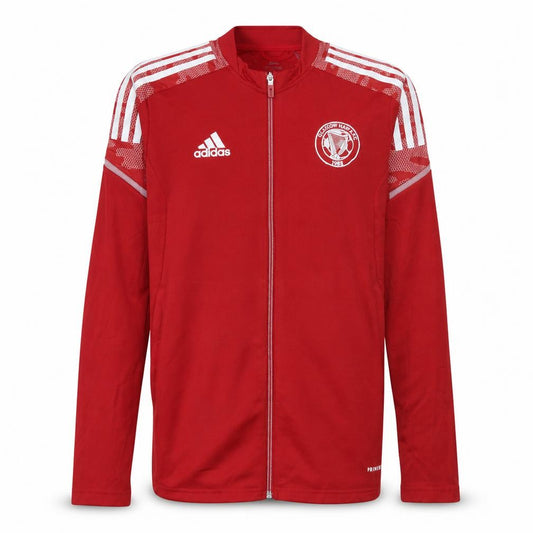 Adidas Men's Red Track Jacket Size S Regular Fit Football Primeblue