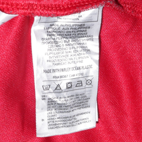 Adidas Men's Red Track Jacket Size S Regular Fit Football Primeblue