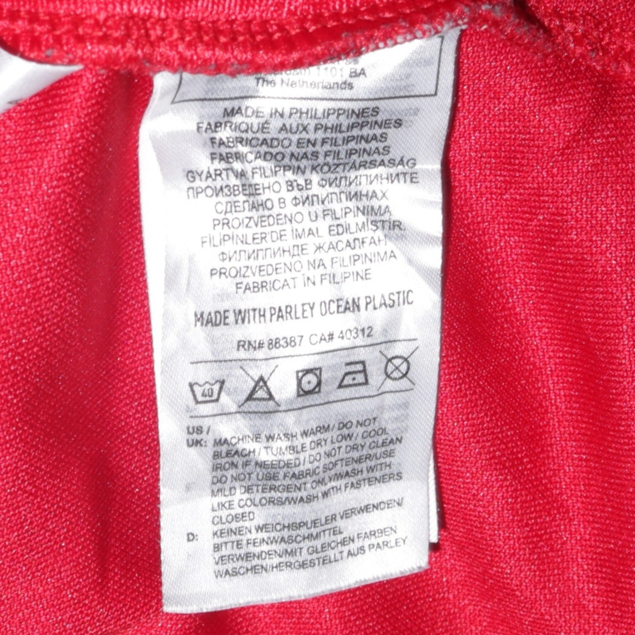 Adidas Men's Red Track Jacket Size S Regular Fit Football Primeblue