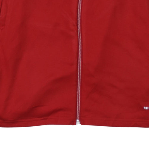 Adidas Men's Red Track Jacket Size S Regular Fit Football Primeblue