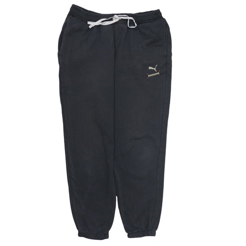 Puma Men Black L Jogger Sweatpants Elastic Waist Activewear