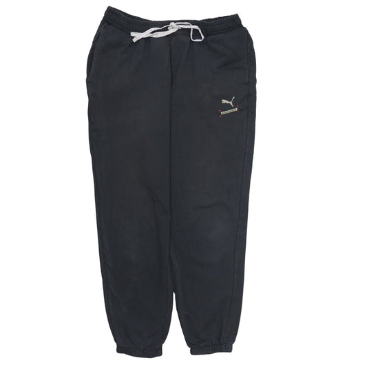 Puma Men Black L Jogger Sweatpants Elastic Waist Activewear
