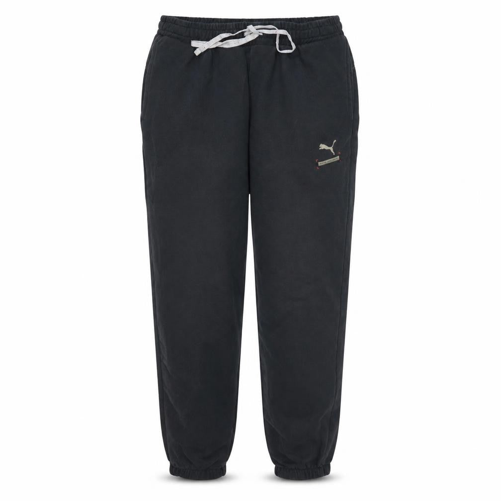Front view of Puma Men Black L Jogger Sweatpants Elastic Waist Activewear