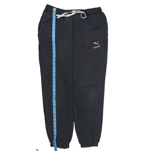 Puma Men Black L Jogger Sweatpants Elastic Waist Activewear
