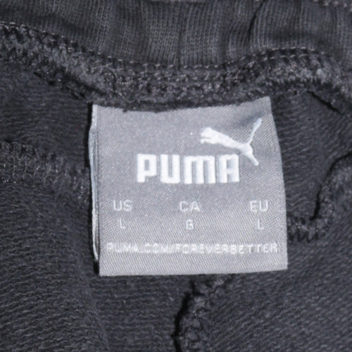 Puma Men Black L Jogger Sweatpants Elastic Waist Activewear