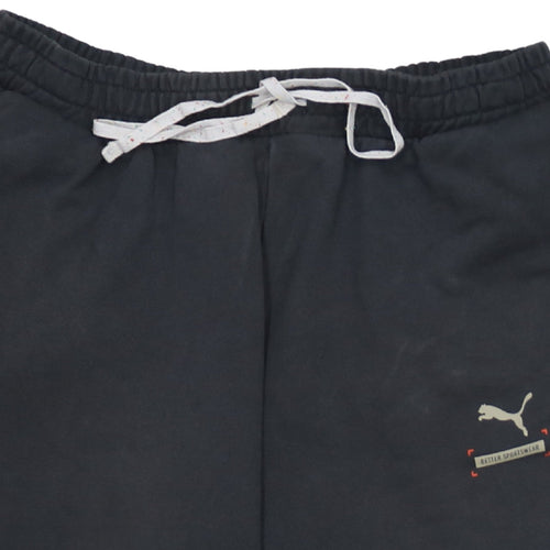 Puma Men Black L Jogger Sweatpants Elastic Waist Activewear