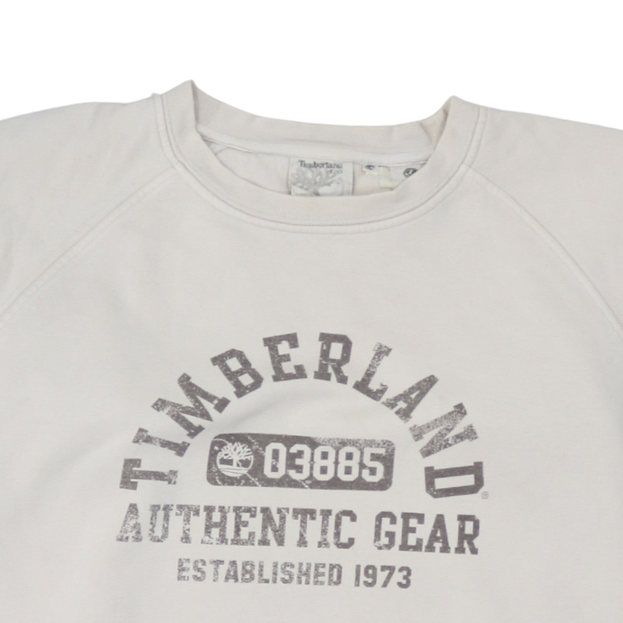 Timberland Men's Ivory Pullover Sweatshirt Size L Graphic Logo