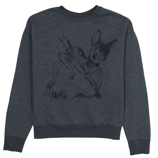 Disney x Primark Women's Grey Bambi Pullover Sweatshirt 2XS