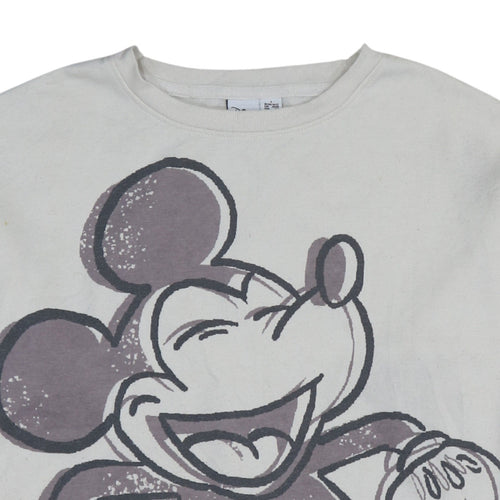 Disney Primark Women Beige Mickey Mouse Pullover Sweatshirt UK 10/12