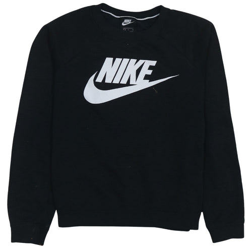 Nike Men's Black Small Pullover Crew Neck Logo Sweatshirt