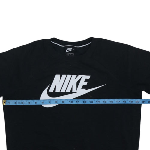 Nike Men's Black Small Pullover Crew Neck Logo Sweatshirt
