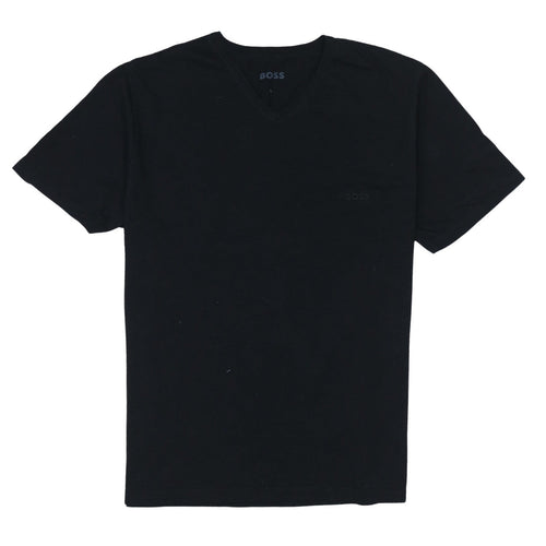 BOSS Men's Black V-Neck Cotton T-Shirt Size L Regular Fit