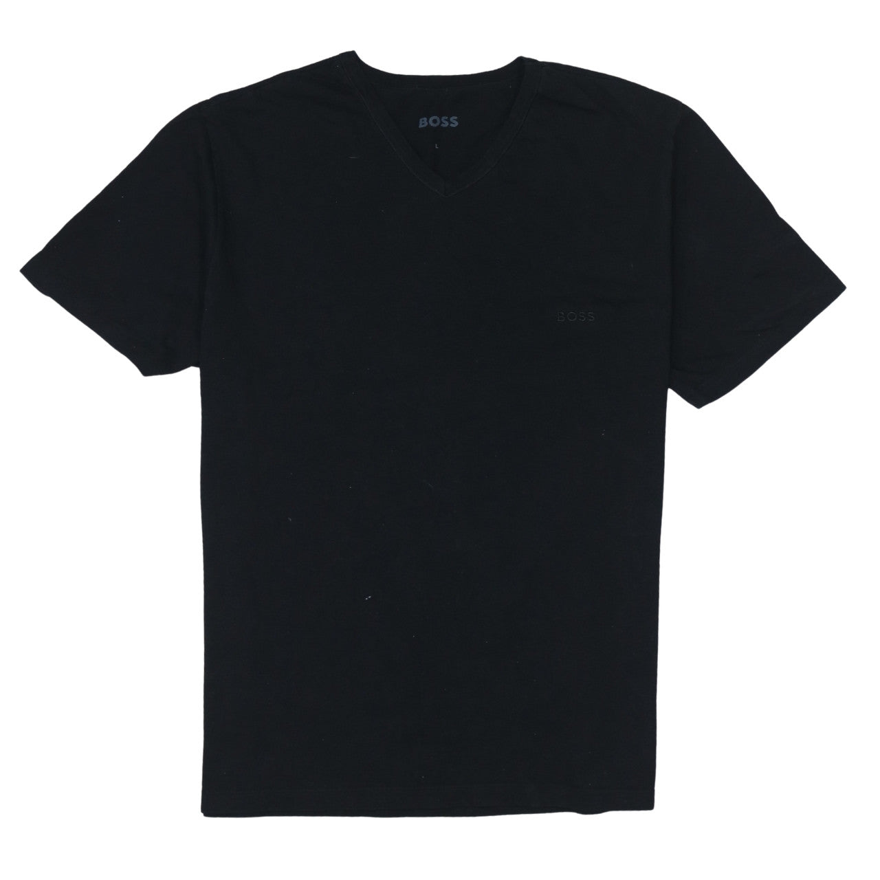 BOSS Men's Black V-Neck Cotton T-Shirt Size L Regular Fit