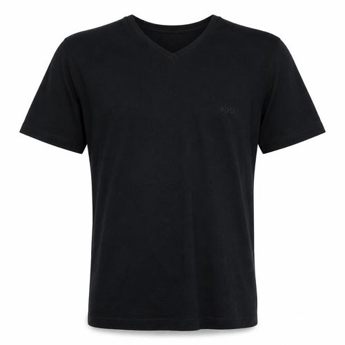 BOSS Men's Black V-Neck Cotton T-Shirt Size L Regular Fit
