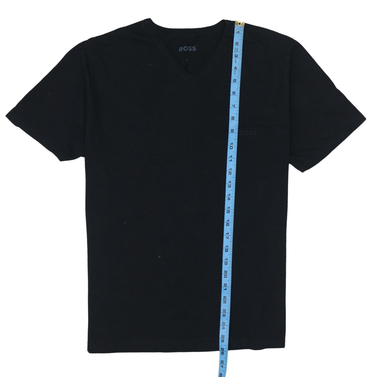 BOSS Men's Black V-Neck Cotton T-Shirt Size L Regular Fit