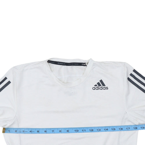 Adidas Men’s White S Primeblue Aeroready Short Sleeve Sports T-Shirt