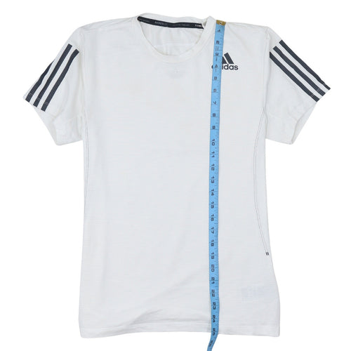 Adidas Men’s White S Primeblue Aeroready Short Sleeve Sports T-Shirt